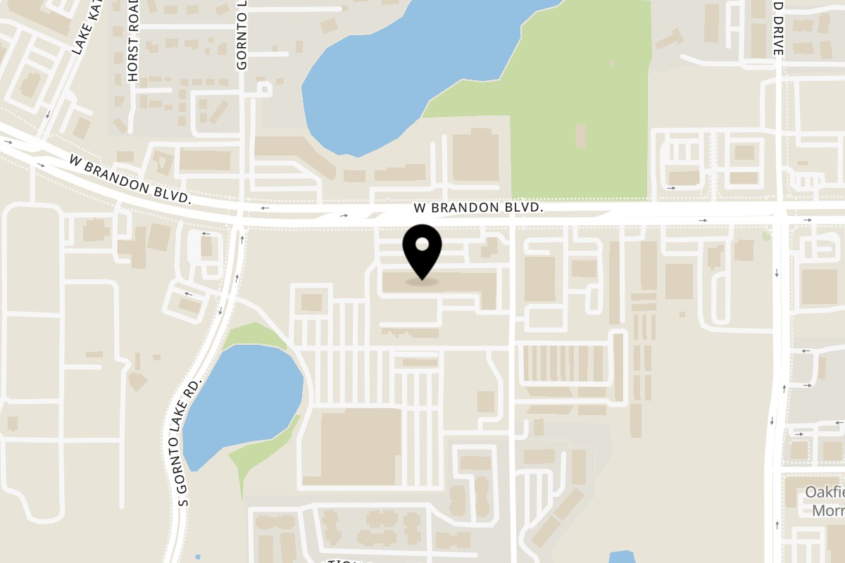 Map showing the location of Pita Fresh Express on 1935 W Brandon Blvd in Brandon
